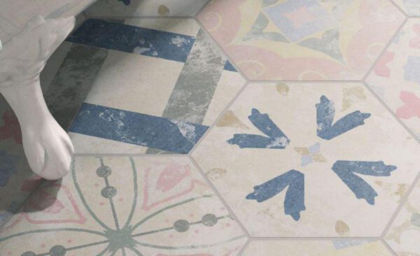 Ambiente Heritage Mix Hex2 -azulejo hexagonal